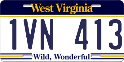 WV license plate 1VN413