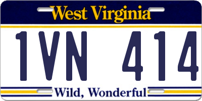 WV license plate 1VN414