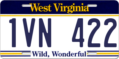 WV license plate 1VN422