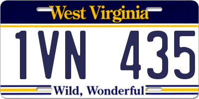 WV license plate 1VN435