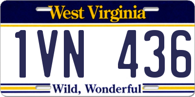 WV license plate 1VN436