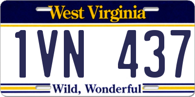 WV license plate 1VN437