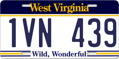 WV license plate 1VN439