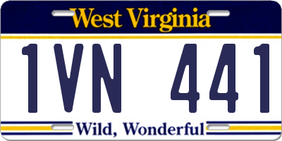 WV license plate 1VN441