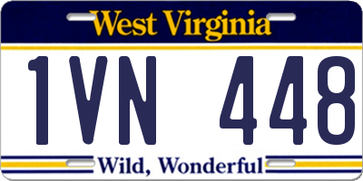 WV license plate 1VN448