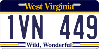 WV license plate 1VN449