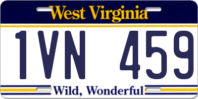 WV license plate 1VN459