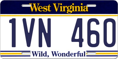 WV license plate 1VN460