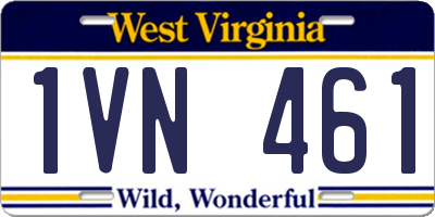 WV license plate 1VN461