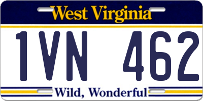 WV license plate 1VN462