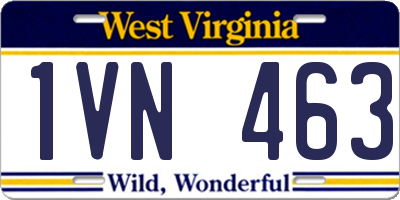 WV license plate 1VN463