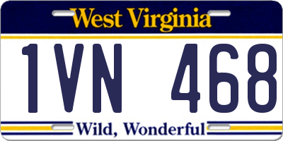 WV license plate 1VN468