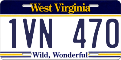 WV license plate 1VN470