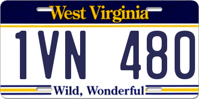 WV license plate 1VN480