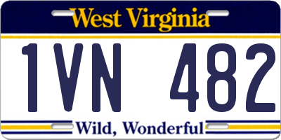 WV license plate 1VN482
