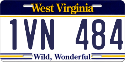 WV license plate 1VN484