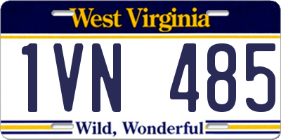 WV license plate 1VN485