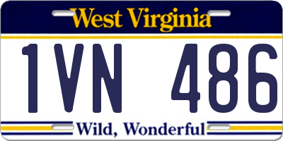 WV license plate 1VN486