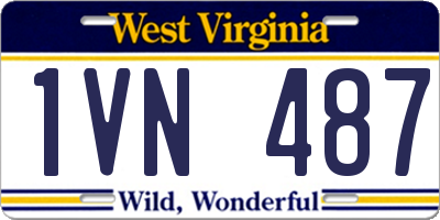 WV license plate 1VN487