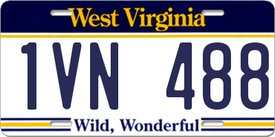 WV license plate 1VN488