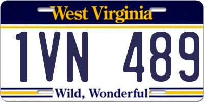 WV license plate 1VN489