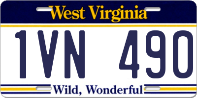 WV license plate 1VN490
