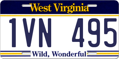 WV license plate 1VN495