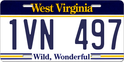 WV license plate 1VN497
