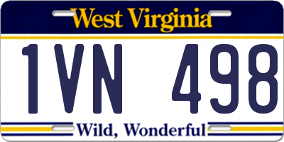 WV license plate 1VN498