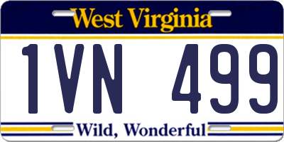 WV license plate 1VN499