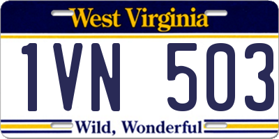 WV license plate 1VN503