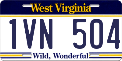 WV license plate 1VN504