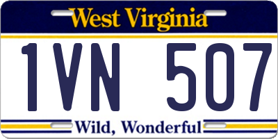 WV license plate 1VN507