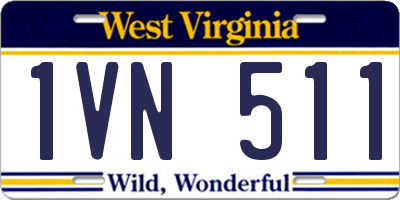WV license plate 1VN511