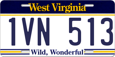 WV license plate 1VN513