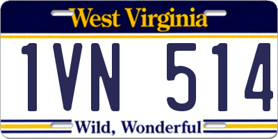 WV license plate 1VN514