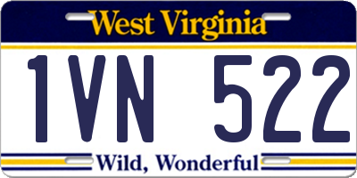 WV license plate 1VN522