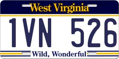 WV license plate 1VN526