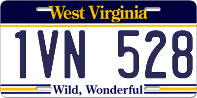 WV license plate 1VN528