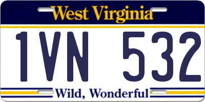 WV license plate 1VN532