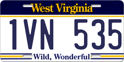 WV license plate 1VN535