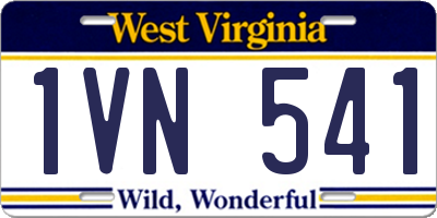 WV license plate 1VN541