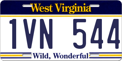 WV license plate 1VN544
