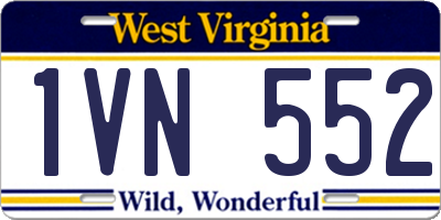 WV license plate 1VN552