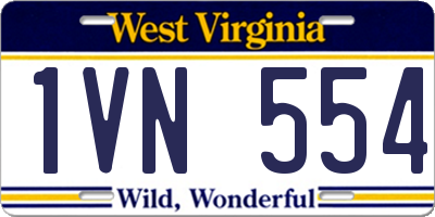 WV license plate 1VN554