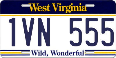 WV license plate 1VN555