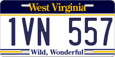WV license plate 1VN557