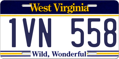 WV license plate 1VN558