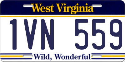 WV license plate 1VN559