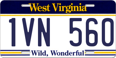 WV license plate 1VN560